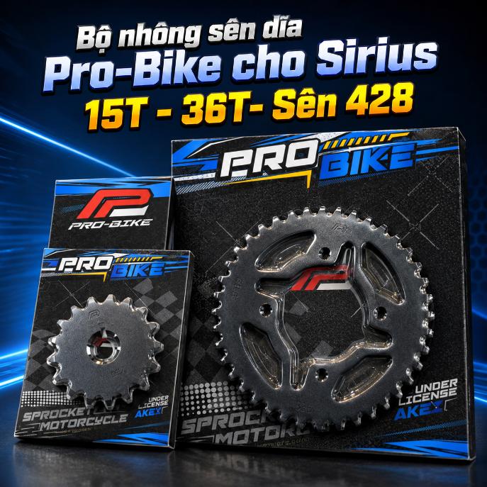 Bộ nhông sên dĩa Pro-Bike cho Sirius 15T - 36T - Sên 428 060019