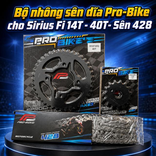 Bộ nhông sên dĩa Pro-Bike cho Sirius Fi 14T - 40T - Sên 428