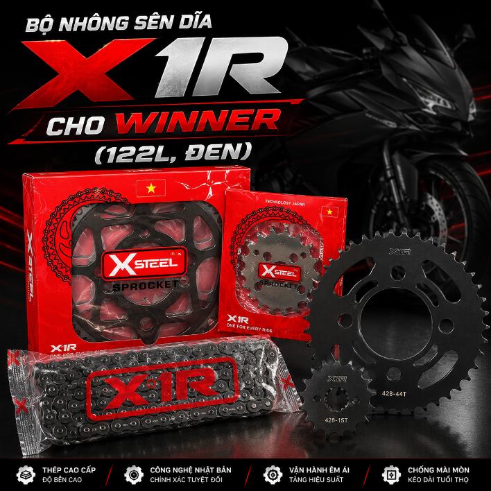Bộ nhông sên dĩa X1R cho Winner (122L, Đen)