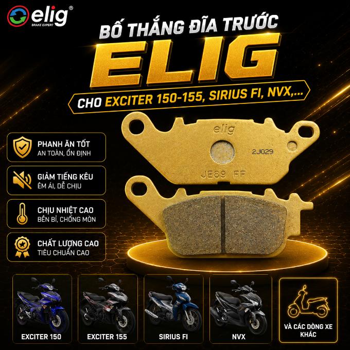 Bố thắng đĩa trước Elig cho Exciter 150-155, Sirius Fi, NVX 970021