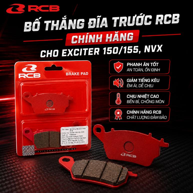 Bố thắng đĩa trước RCB cho Exciter 150/155, NVX chính hãng 070148