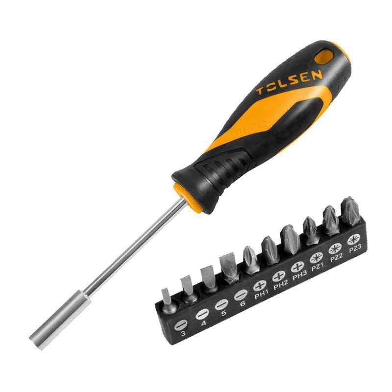 Bộ tô vít đổi đầu TOLSEN 20044 11 chi tiết 20044
