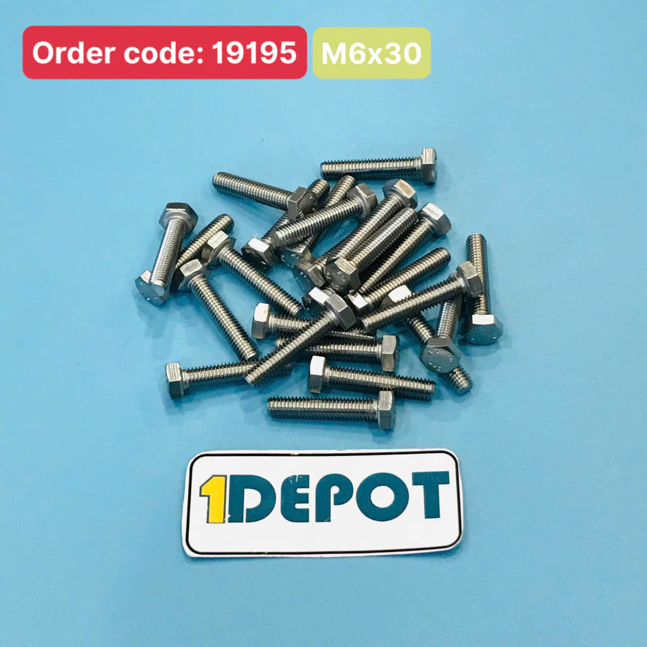 Bu lông lục giác ngoài Inox 304, M6x30mm