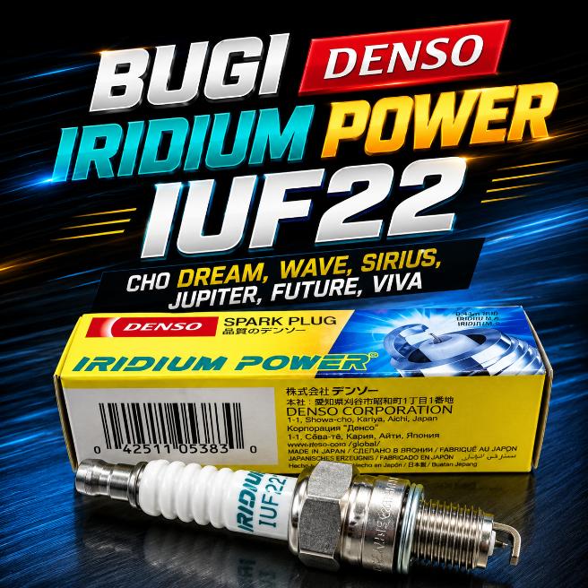 Bugi Denso IUF22 Dream, Wave, Sirius, Jupiter, Future, Viva 020007