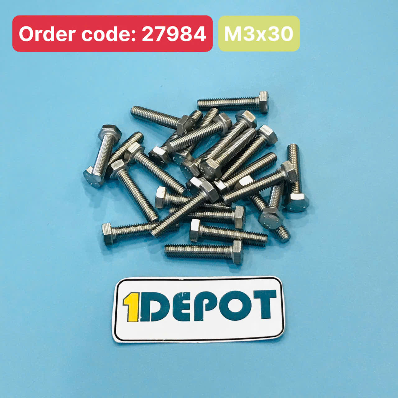 Bulong lục giác ngoài inox 304, M3x30mm