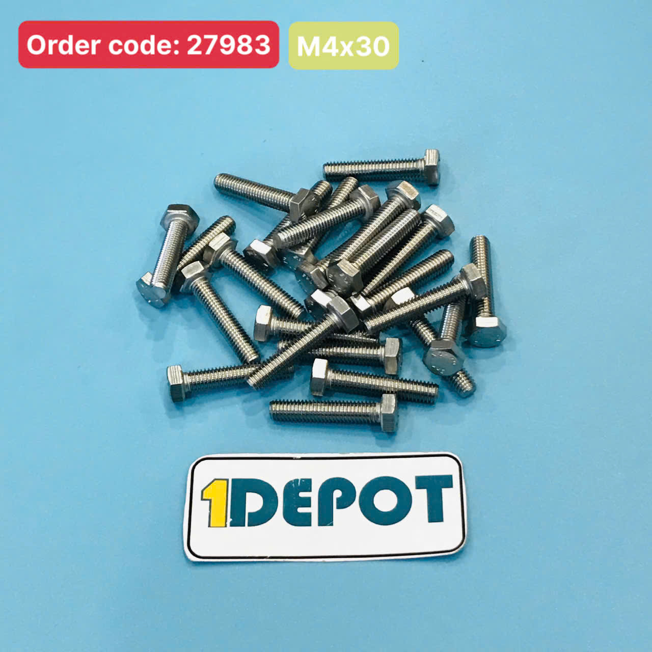Bulong lục giác ngoài inox 304, M4x30mm