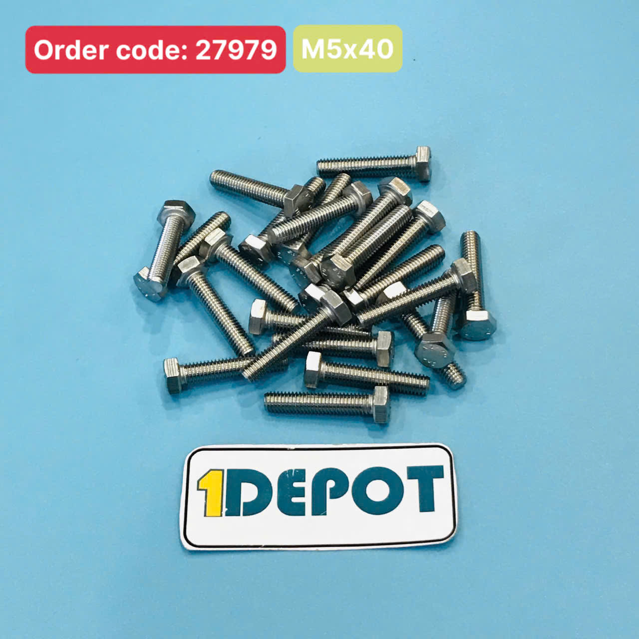 Bulong lục giác ngoài inox 304, M5x40mm