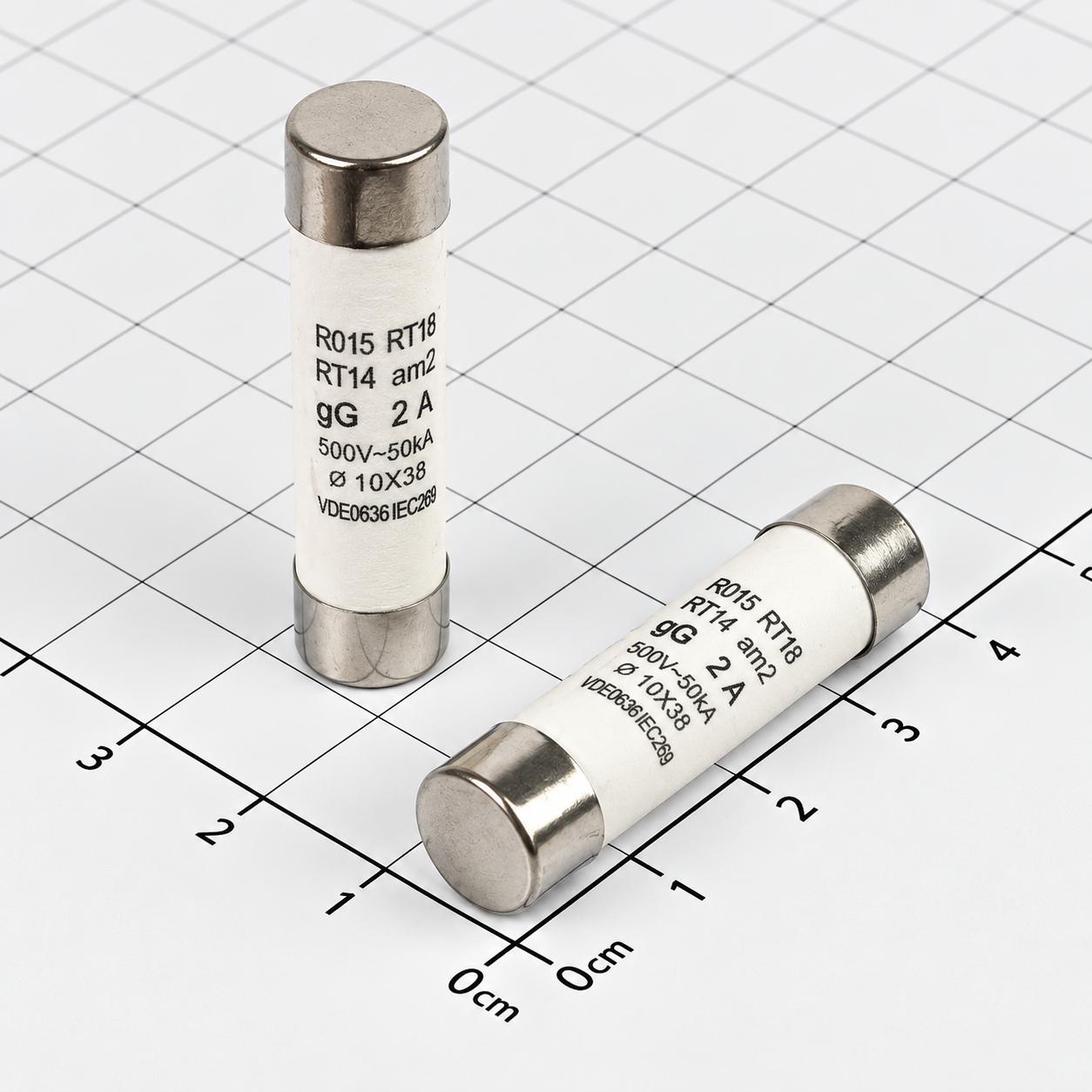 Cầu chì sứ R015 RT18 RT14 am2 2A 500V phi 10x38mm