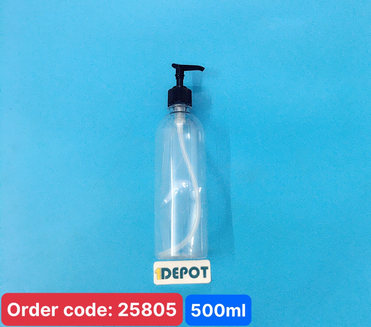 Chai nhựa xịt vòi nhấn dung tích 500ml, màu trắng đen