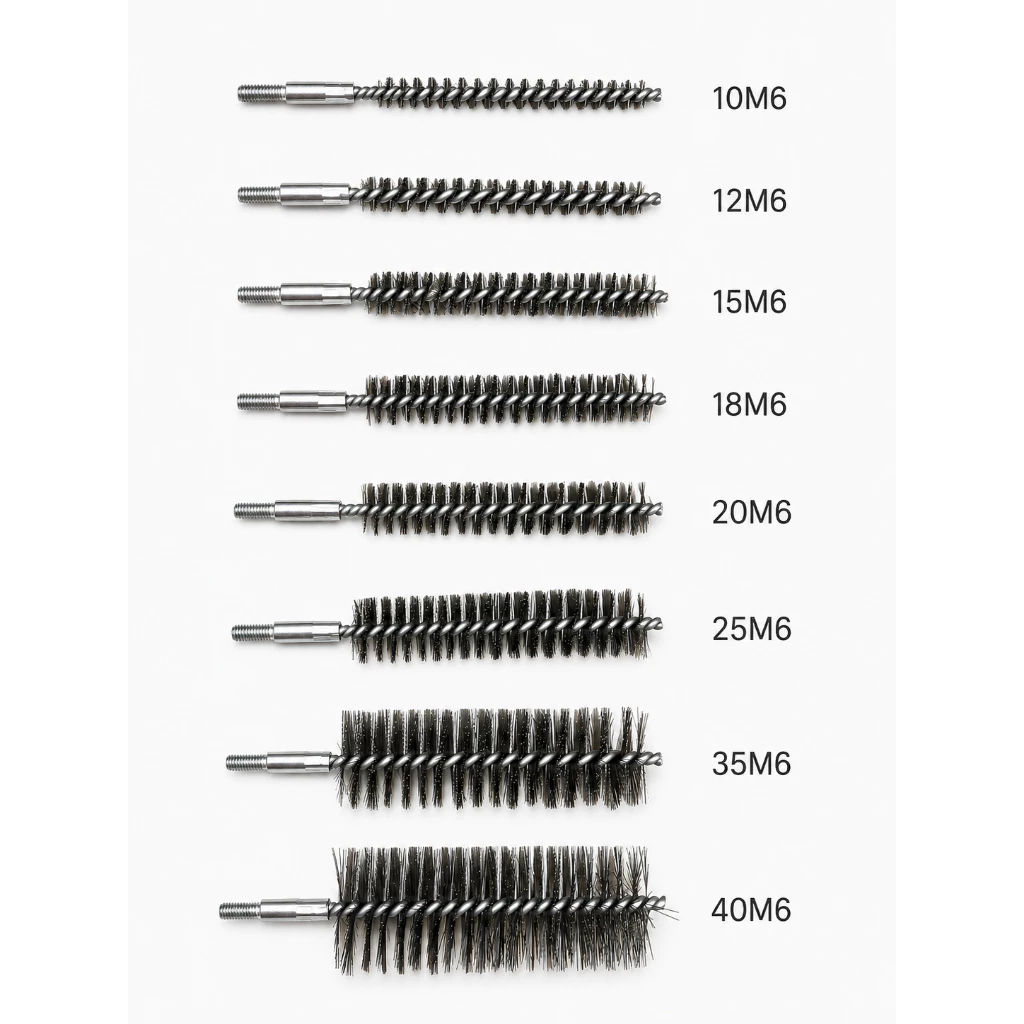 Chổi thép vệ sinh chuôi ren M6, đường kính 12mm