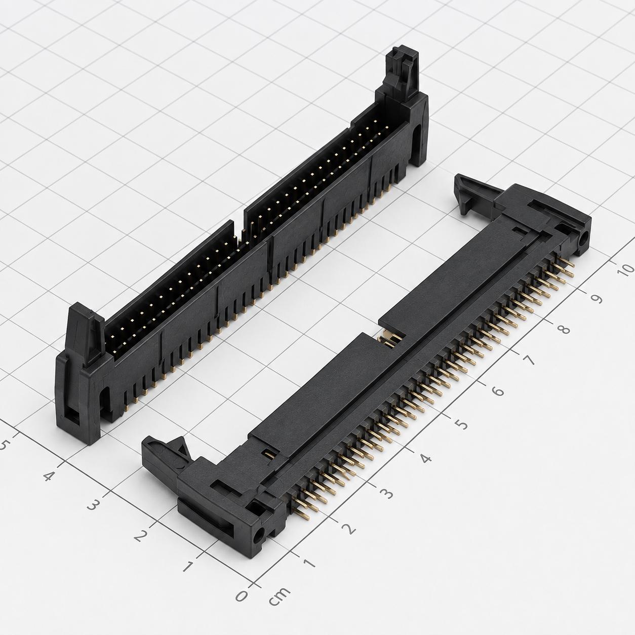 Cổng DC2 đực 64 chân thẳng 2 hàng 2.54mm hàn PCB