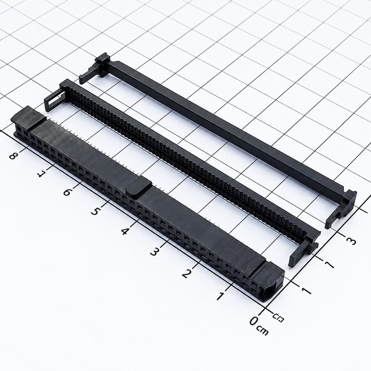 Cổng IDC 64 chân 2 hàng 2.54mm màu đen