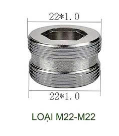 Đầu chuyển đổi inox 304, ren ngoài M22-M22