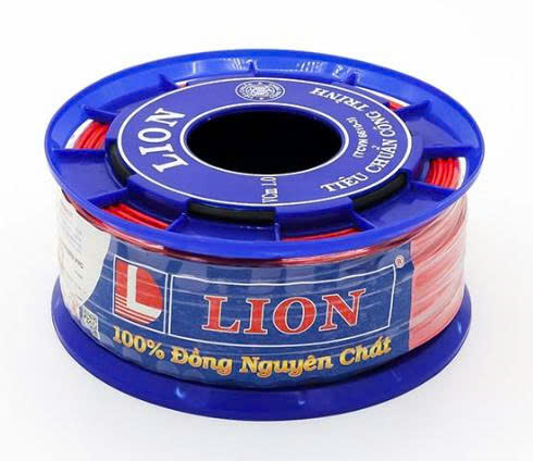 Dây điện đơn mềm Lion Vcm 1.5 màu nâu, ruột đồng, cách điện PVC, cuộn 100m
