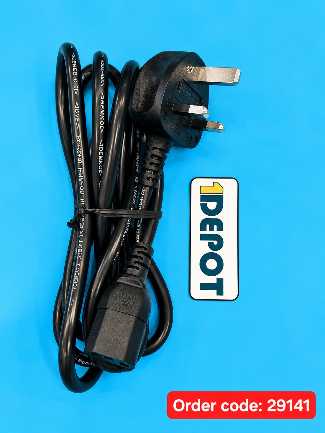 Dây nguồn máy tính 3 chấu chuẩn UK 10A, chiều dài 1.8m