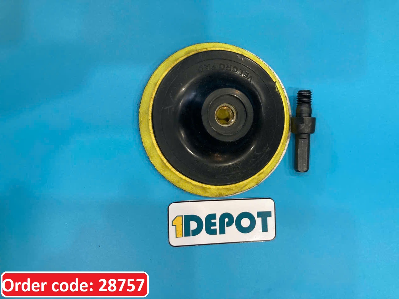 Đế nhựa dán chà nhám 100mm, lỗ đĩa 10mm, đen vàng