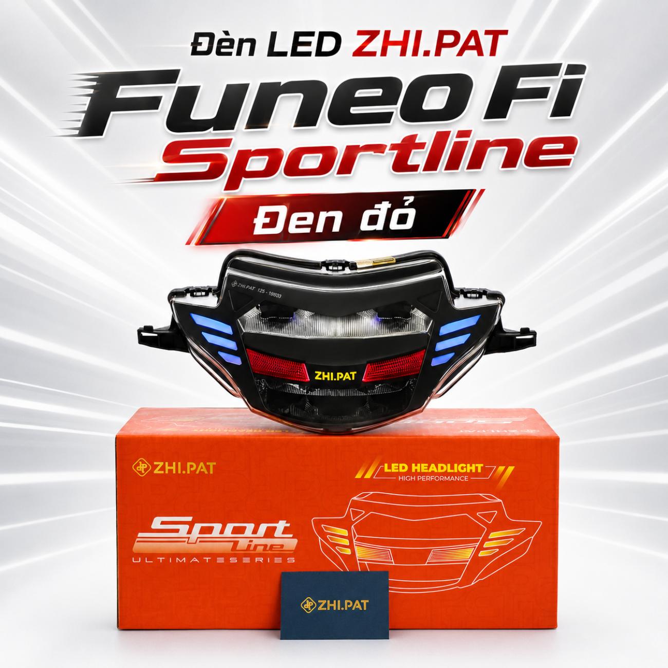 Đèn LED ZHI.PAT Funeo FI Sportline màu đen đỏ