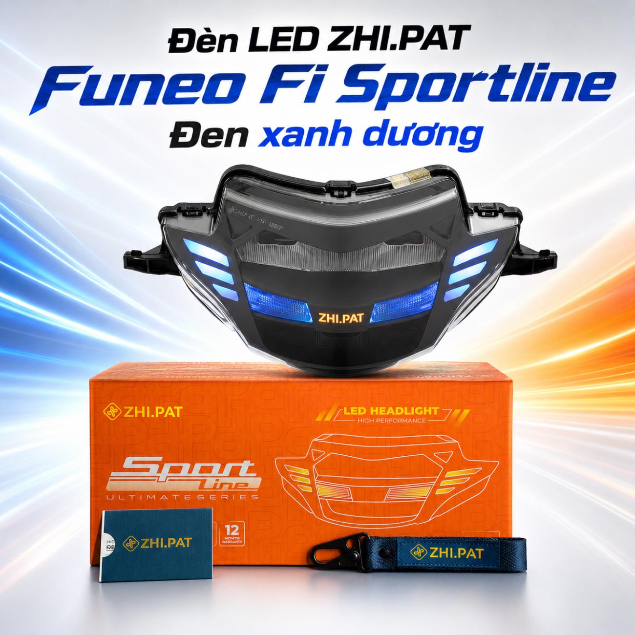 Đèn LED ZHI.PAT Funeo FI Sportline màu đen xanh dương