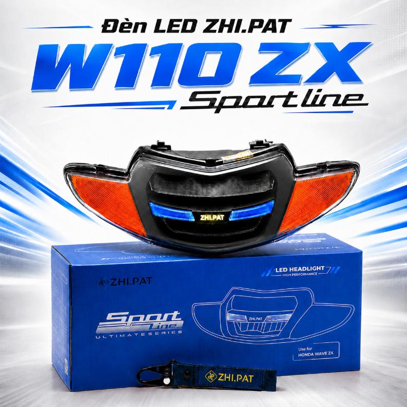 Đèn LED ZHI.PAT W110 ZX Sportline màu đen xanh dương