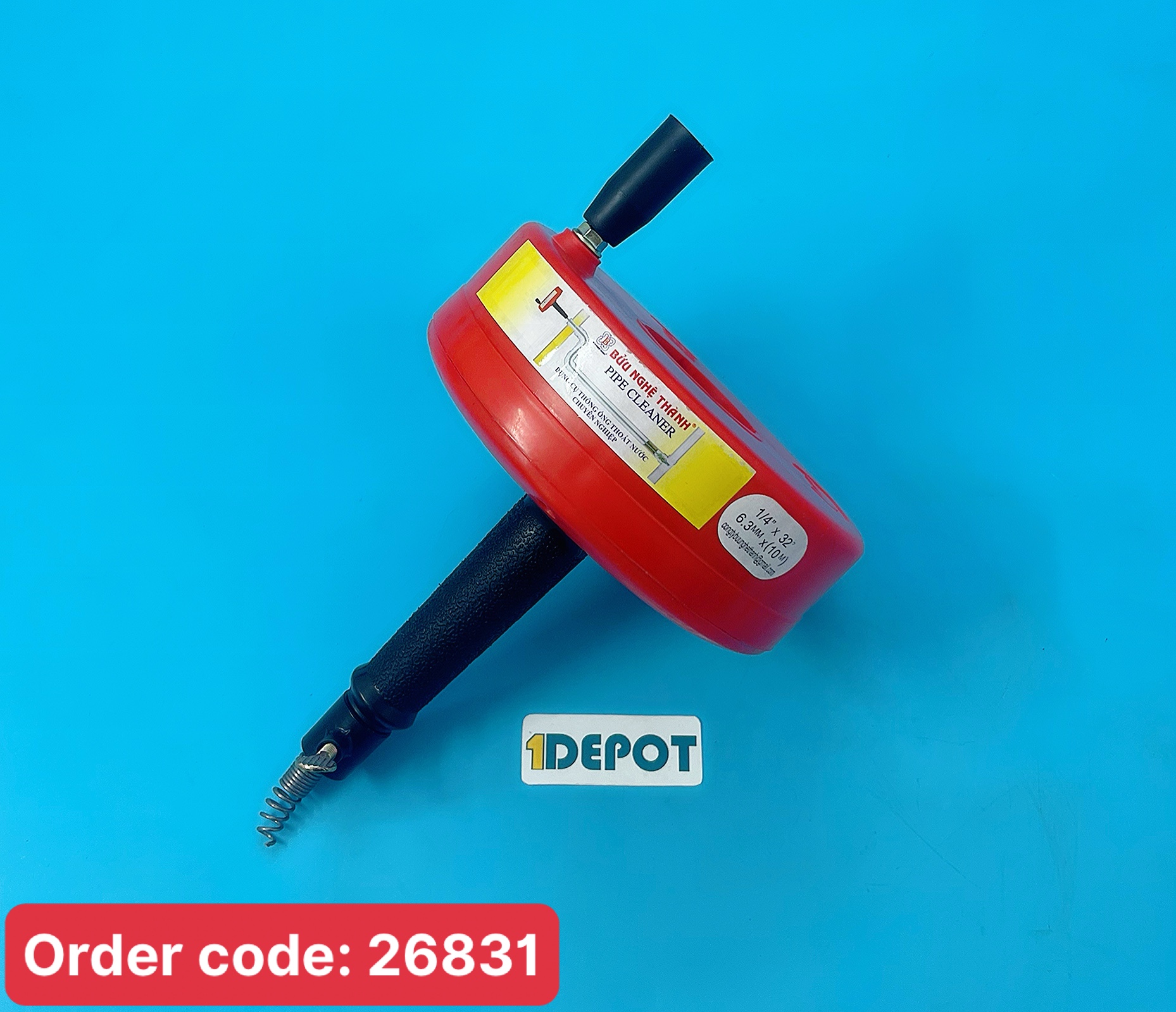 Dụng cụ thông cống Bửu Nghệ Thành 10m, Lò xo thép bền, tay quay tiện lợi