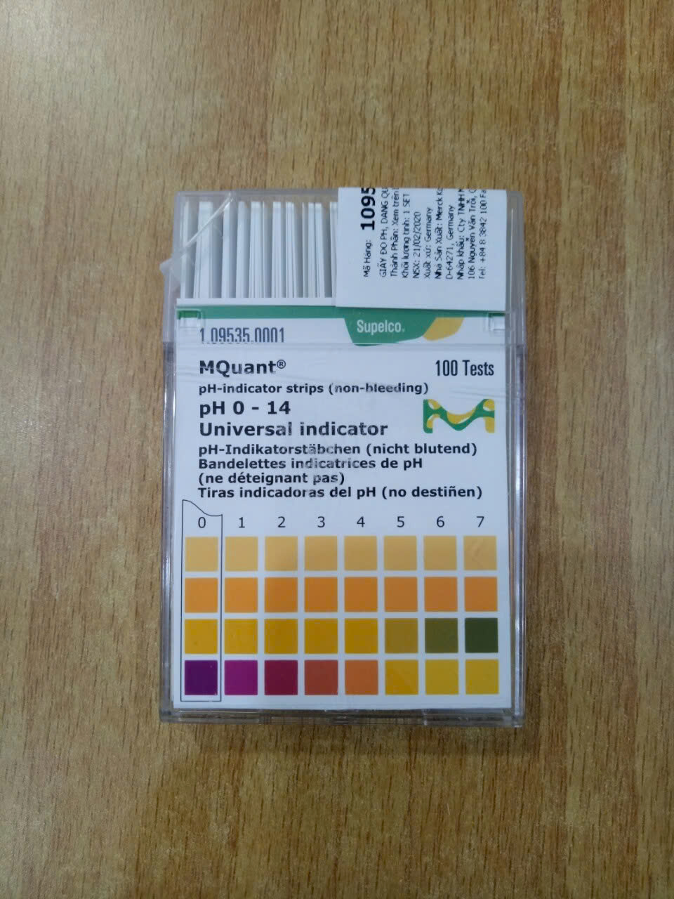 Giấy đo pH 0-14 Merck 109535.0001(100 cái/ hộp)
