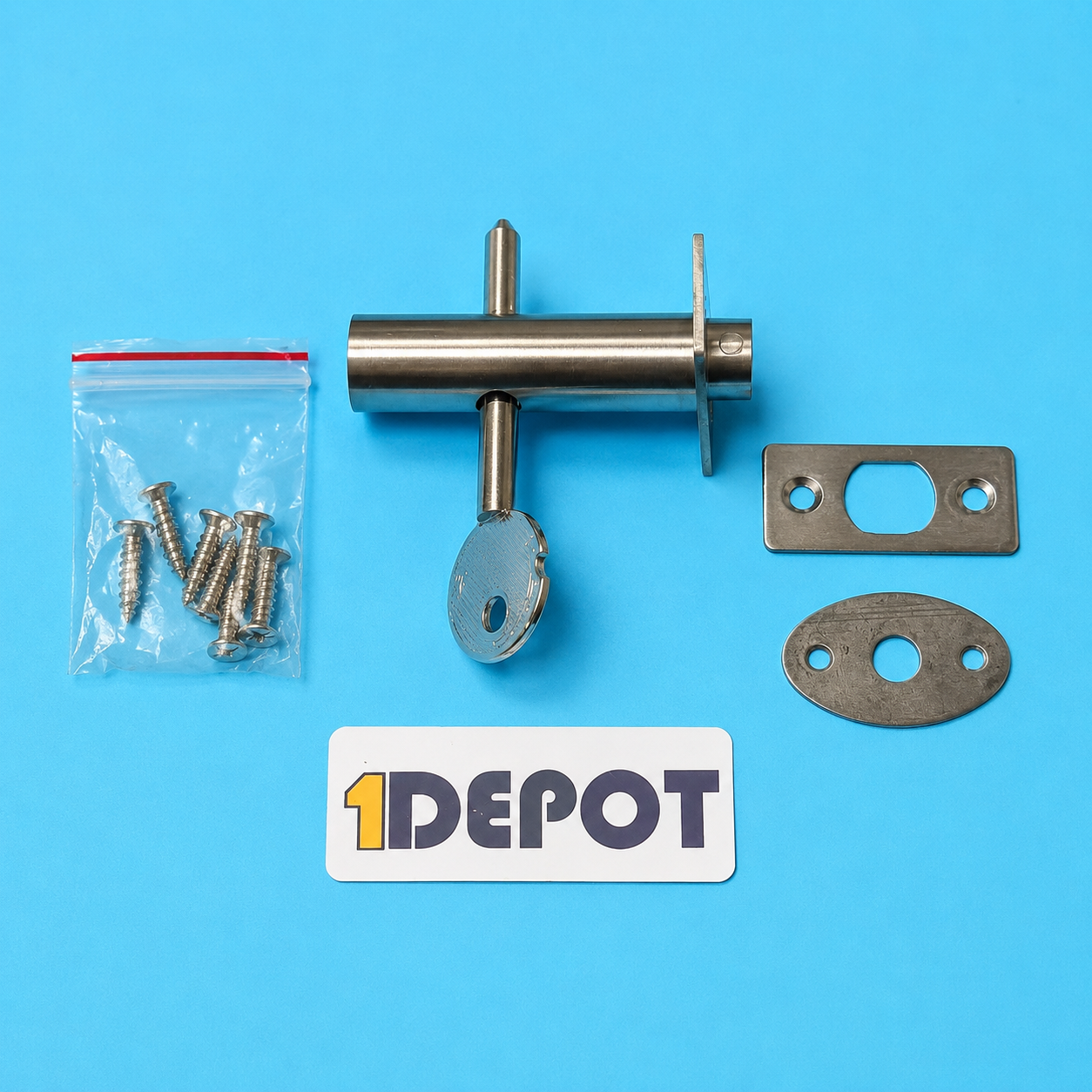 Khóa cửa vô hình chất liệu thép không gỉ  , chìa 80mm