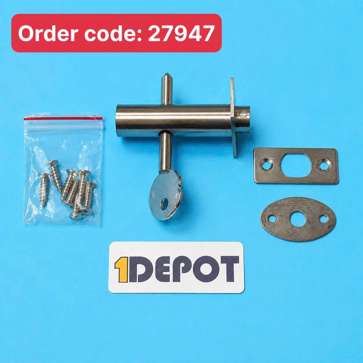 Khóa cửa vô hình chất liệu thép không gỉ  , chìa 80mm