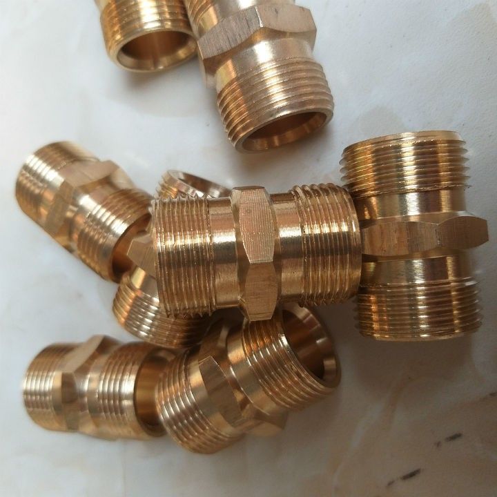 Khớp nối,kép nối 2 đầu dây rửa xe ren 22mm, kích thước 22x33 mm, đường kính lõi 15mm ( hợp kim đồng)