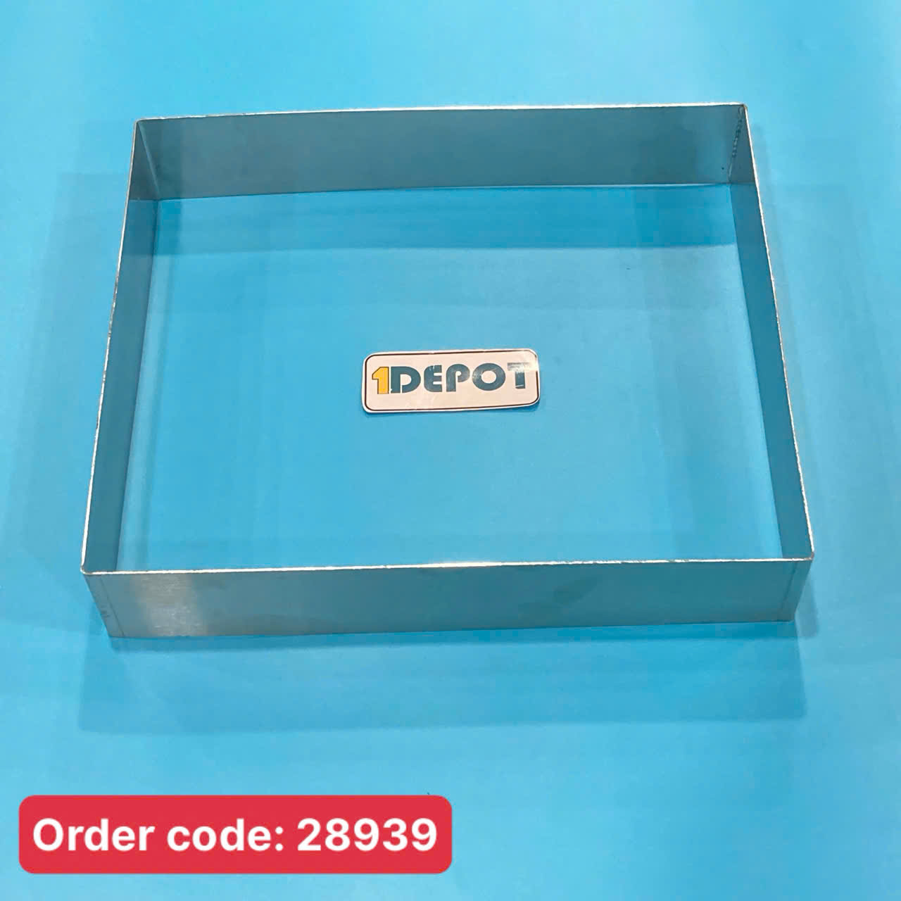 Khuôn ring inox 304 hình chữ nhật (không đáy), dài 25cm x rộng 21cm x cao 5cm, dày 1mm