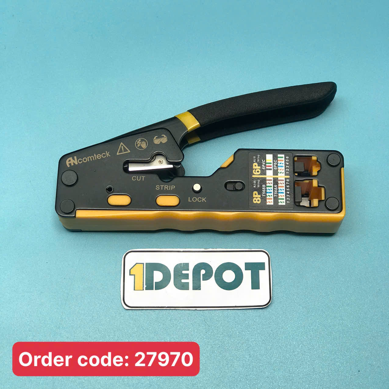 Kìm bấm mạng xuyên thấu Ancomteck ACT-7060, đầu bấm RJ11 / RJ12 / RJ45