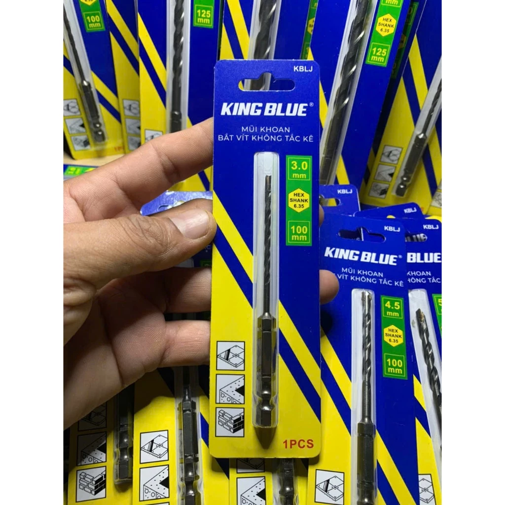 Mũi khoan không dùng tắc kê King Blue, kích thước 3.0x100mm