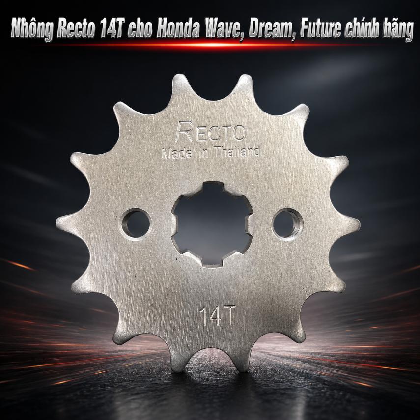Nhông Recto 14T cho Honda Wave, Dream, Future chính hãng 070747