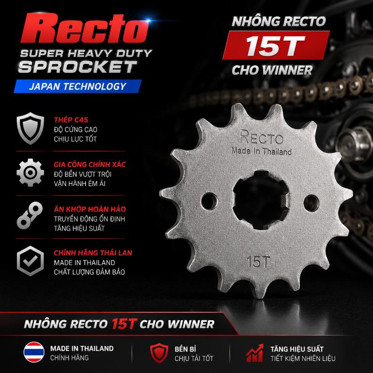 Nhông Recto 15T cho Winner chính hãng 070302