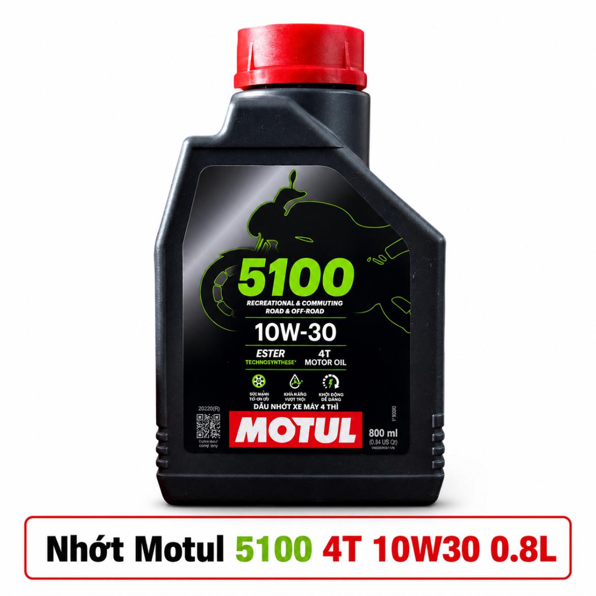 Nhớt Motul 5100 4T 10W30 0.8L