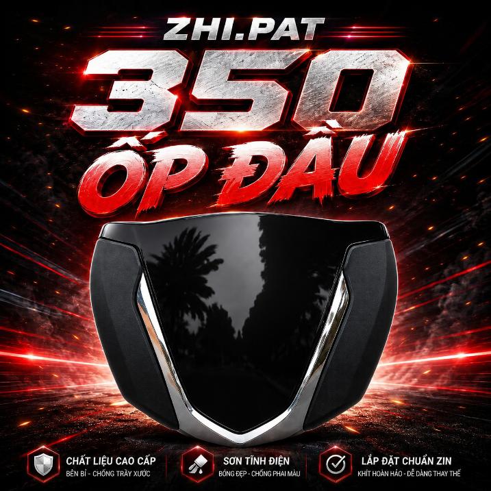 Ốp đầu ZHI.PAT 350 - màu đen bóng