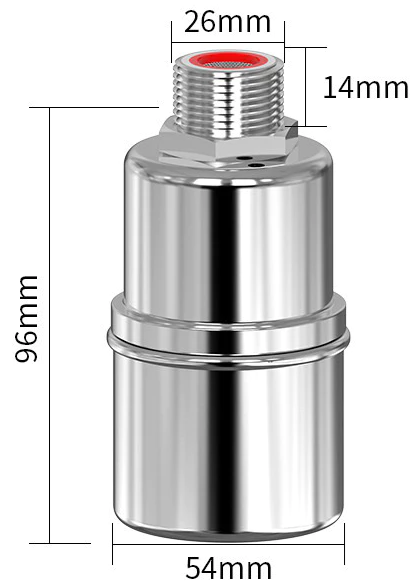 Phao nước chống tràn inox phi 27, mẫu thẳng