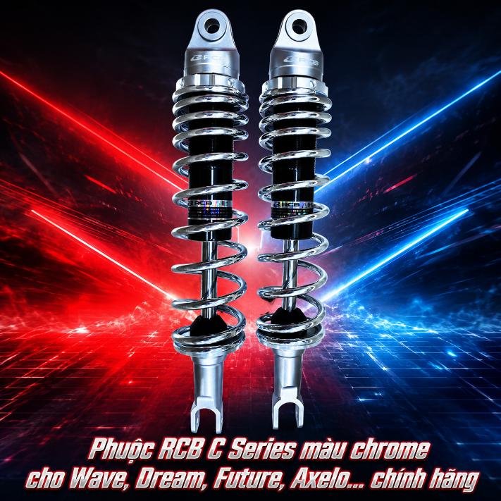 Phuộc RCB C Series màu CROME cho Wave, Dream, Future, Axelo… chính hãng 071022