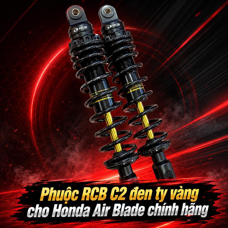 Phuộc RCB C2 đen ty vàng cho Honda Air Blade chính hãng 071076