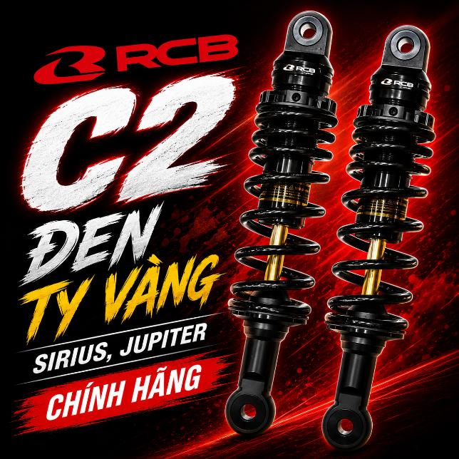Phuộc RCB C2 đen ty vàng cho Sirius, Jupiter chính hãng 071066