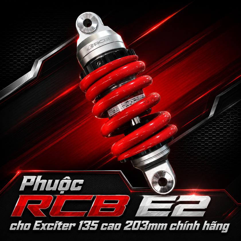 Phuộc RCB E2 cho Exciter 135 cao 203mm chính hãng
