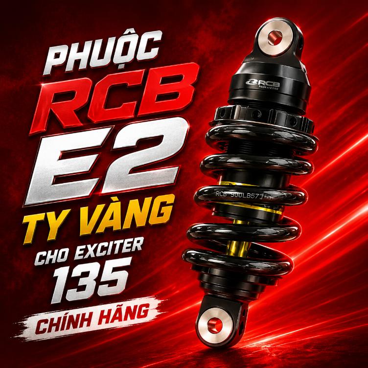 Phuộc RCB E2 ty vàng cho Exciter 135 chính hãng 070830