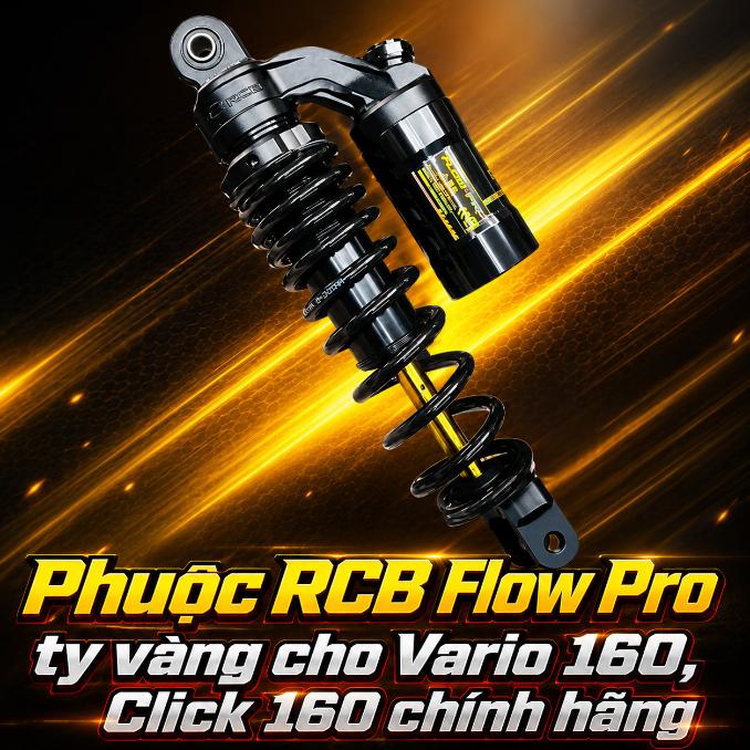 Phuộc RCB Flow Pro ty vàng cho Vario 160, Click 160 chính hãng 071120