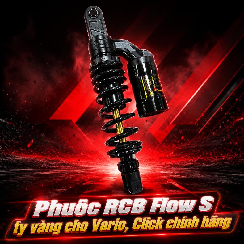 Phuộc RCB Flow S ty vàng cho Vario, Click chính hãng 071101