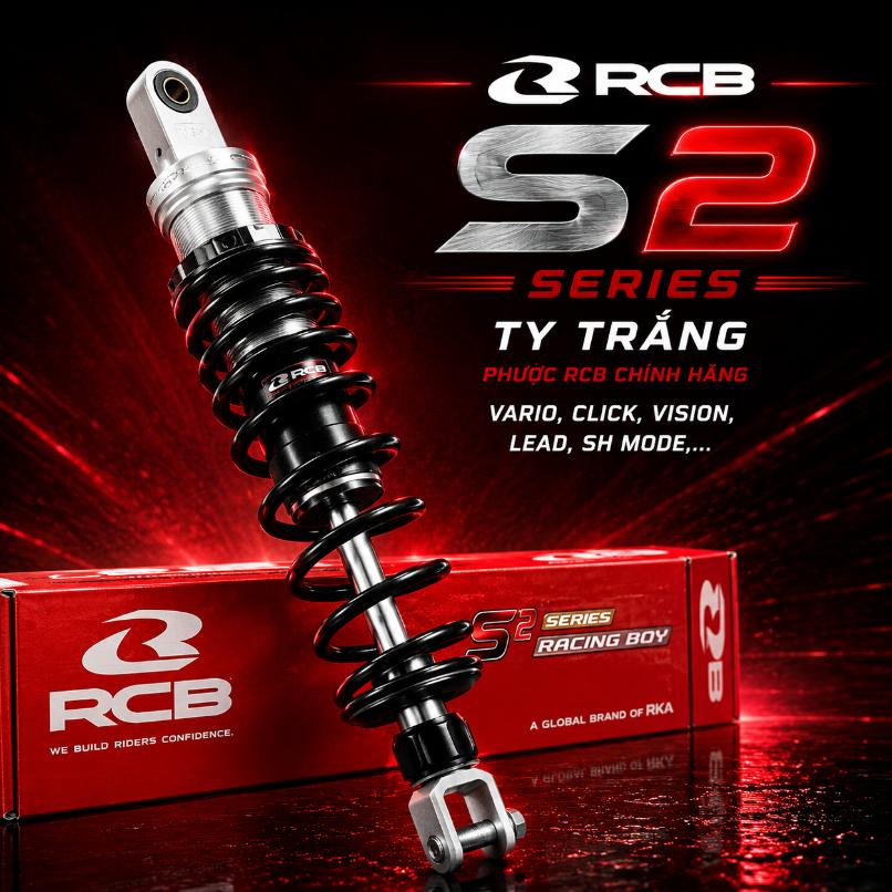 Phuộc RCB S2 Series ty trắng cho Vario, Click, Vision, Lead, SH Mode 071188