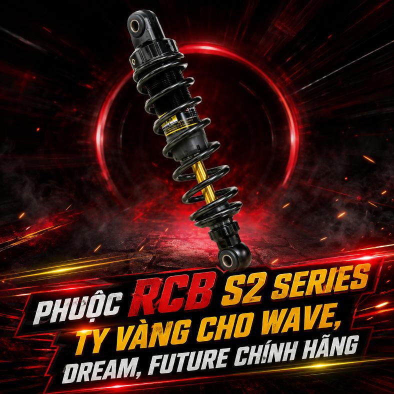Phuộc RCB S2 Series ty vàng cho Wave, Dream, Future chính hãng 070640