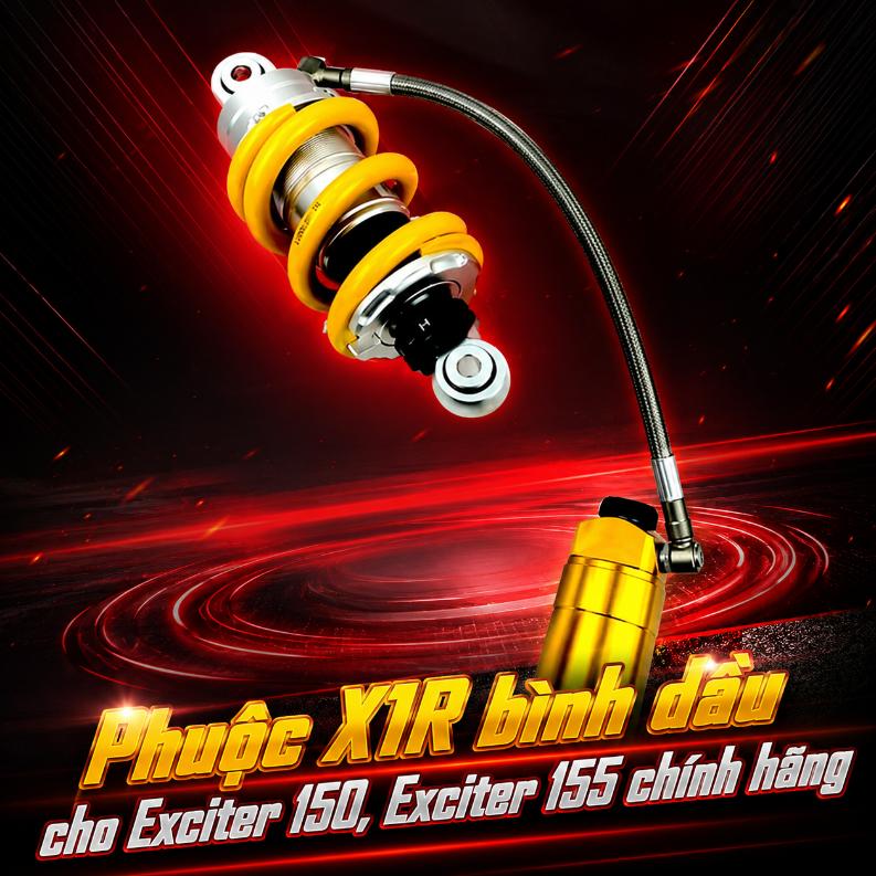 Phuộc X1R bình dầu cho Exciter 150, Exciter 155 chính hãng KG070994 / KG070993