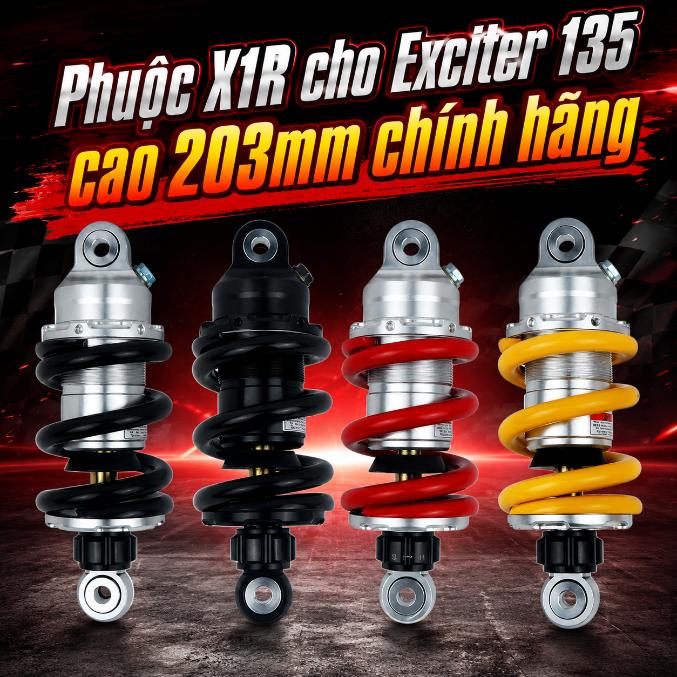 Phuộc X1R cho Exciter 135 cao 203mm chính hãng KG070950 / KG070949 / KG070948