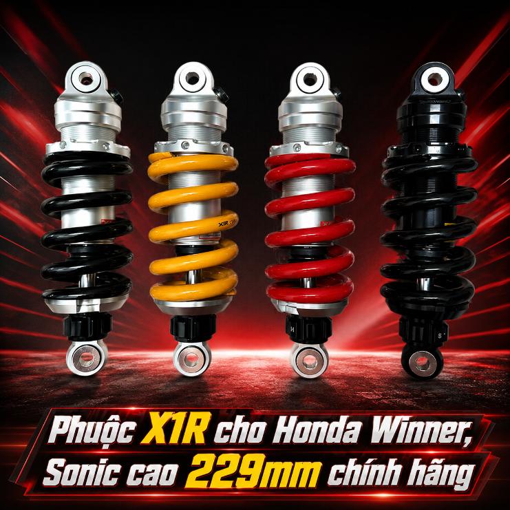 Phuộc X1R cho Honda Winner, Sonic cao 229mm chính hãng