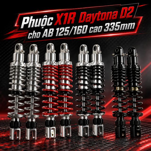 Phuộc X1R Daytona D2 cho AB 125/160 cao 335mm KG071028 / KG071027 / KG071026