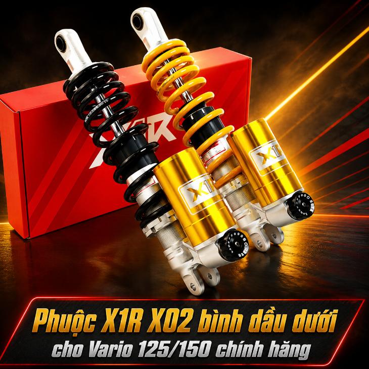 Phuộc X1R X02 bình dầu dưới cho Vario 125/150 chính hãng KG071170
